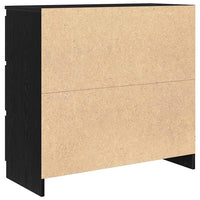 vidaXL Credenza Rovere Nero 80x35x76 cm in Legno Multistrato