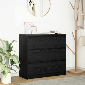 vidaXL Credenza Rovere Nero 80x35x76 cm in Legno Multistrato