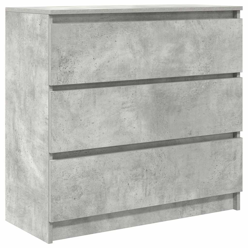 Credenza-Buffet-Armadio da cucina Grigio Cemento 80x35x76 cm in Legno Multistrato