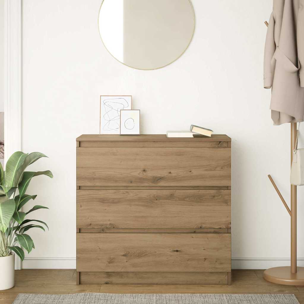 vidaXL Credenza Rovere Artigianale 80x35x76 cm in Legno Multistrato