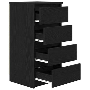 Credenza Rovere Nero 37,5x35x76 cm in Legno Multistrato 861752