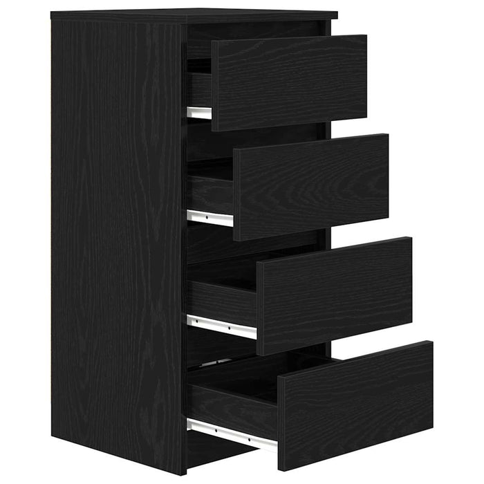 Credenza Rovere Nero 37,5x35x76 cm in Legno Multistrato 861752