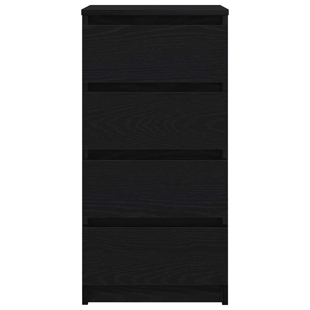 Credenza Rovere Nero 37,5x35x76 cm in Legno Multistrato 861752