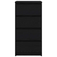 Credenza Rovere Nero 37,5x35x76 cm in Legno Multistrato 861752