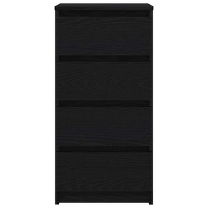 Credenza Rovere Nero 37,5x35x76 cm in Legno Multistrato 861752