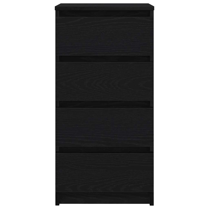 Credenza Rovere Nero 37,5x35x76 cm in Legno Multistrato 861752