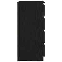 Credenza Rovere Nero 37,5x35x76 cm in Legno Multistrato 861752