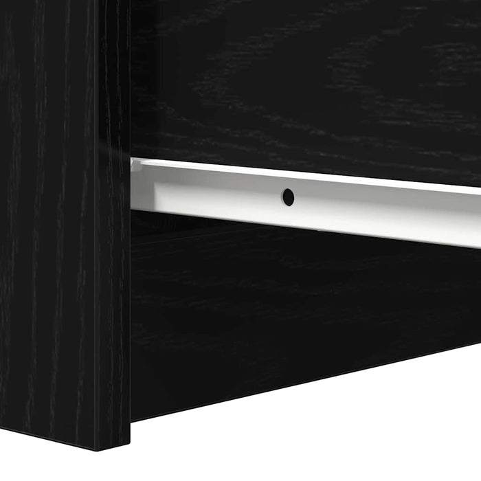 Credenza Rovere Nero 37,5x35x76 cm in Legno Multistrato