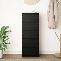 Credenza con Cassetti Rovere Nero 37,5x35x99 cm Truciolato 861761