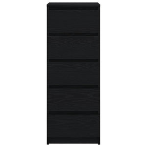 Credenza con Cassetti Rovere Nero 37,5x35x99 cm Truciolato 861761