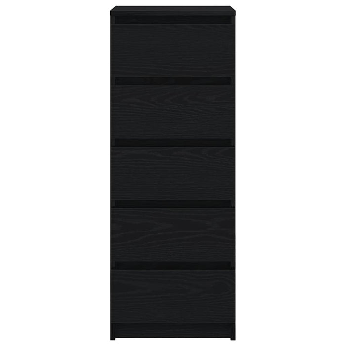 Credenza con Cassetti Rovere Nero 37,5x35x99 cm Truciolato 861761