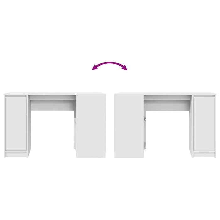 Scrivania Bianca 120x42x76 cm in Legno Multistrato 861814