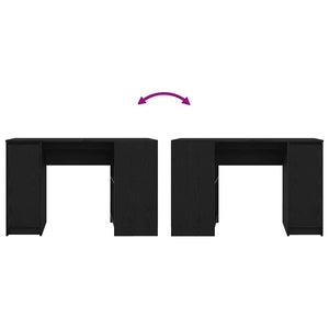 Scrivania Rovere Nera 120x42x76 cm in Legno Multistrato