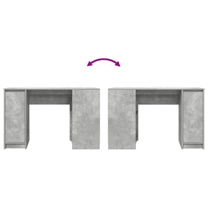 Scrivania Grigio Cemento 120x42x76 cm in Legno Multistrato