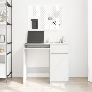 Scrivania Bianca 86x49x76 cm in Legno Multistrato 861823