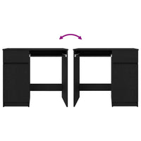 Scrivania Rovere Nera 86x49x76 cm in Legno Multistrato 861824