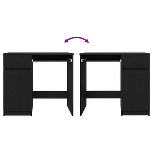 Scrivania Rovere Nera 86x49x76 cm in Legno Multistrato 861824