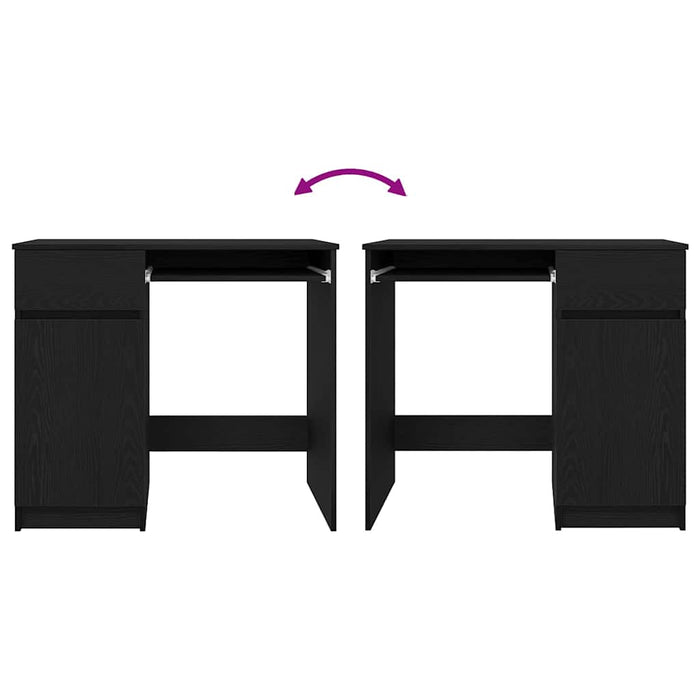 Scrivania Rovere Nera 86x49x76 cm in Legno Multistrato 861824