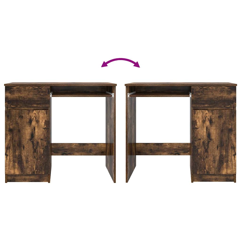 vidaXL Scrivania Rovere Fumo 86x49x76 cm in Legno Multistrato