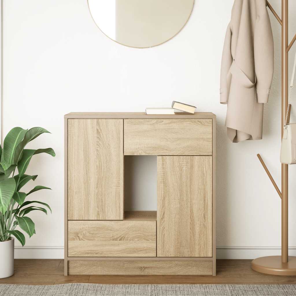 Credenza con Cassetti e Ante Rovere Sonoma 70,5x34x74,5 cm