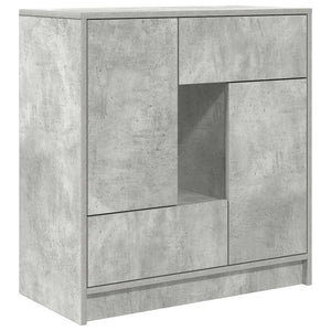 vidaXL Credenza con Cassetti e Ante Grigio Cemento 70,5x34x74,5 cm