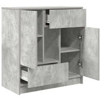 vidaXL Credenza con Cassetti e Ante Grigio Cemento 70,5x34x74,5 cm