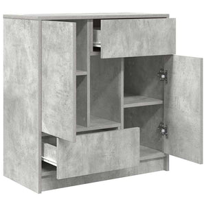 vidaXL Credenza con Cassetti e Ante Grigio Cemento 70,5x34x74,5 cm