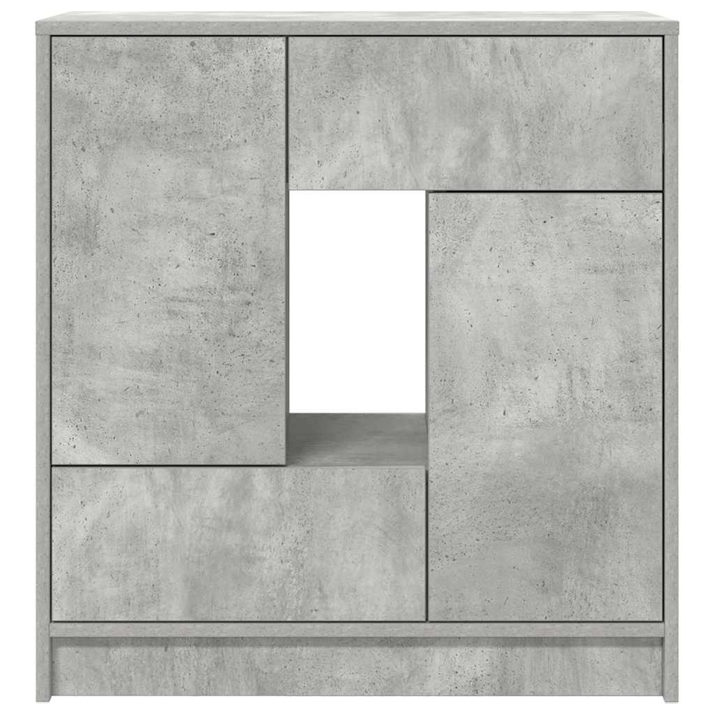 vidaXL Credenza con Cassetti e Ante Grigio Cemento 70,5x34x74,5 cm