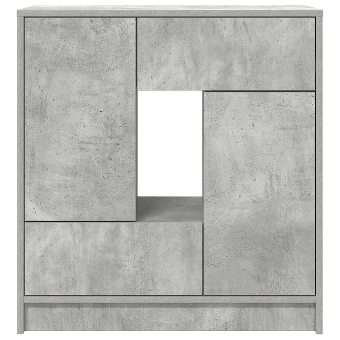 vidaXL Credenza con Cassetti e Ante Grigio Cemento 70,5x34x74,5 cm