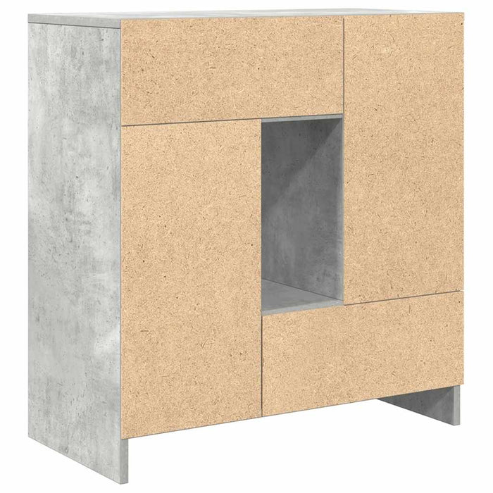 vidaXL Credenza con Cassetti e Ante Grigio Cemento 70,5x34x74,5 cm
