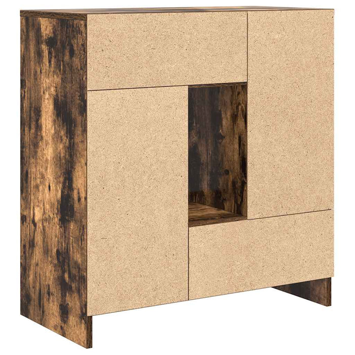 vidaXL Credenza con Cassetti e Ante Rovere Fumo 70,5x34x74,5 cm