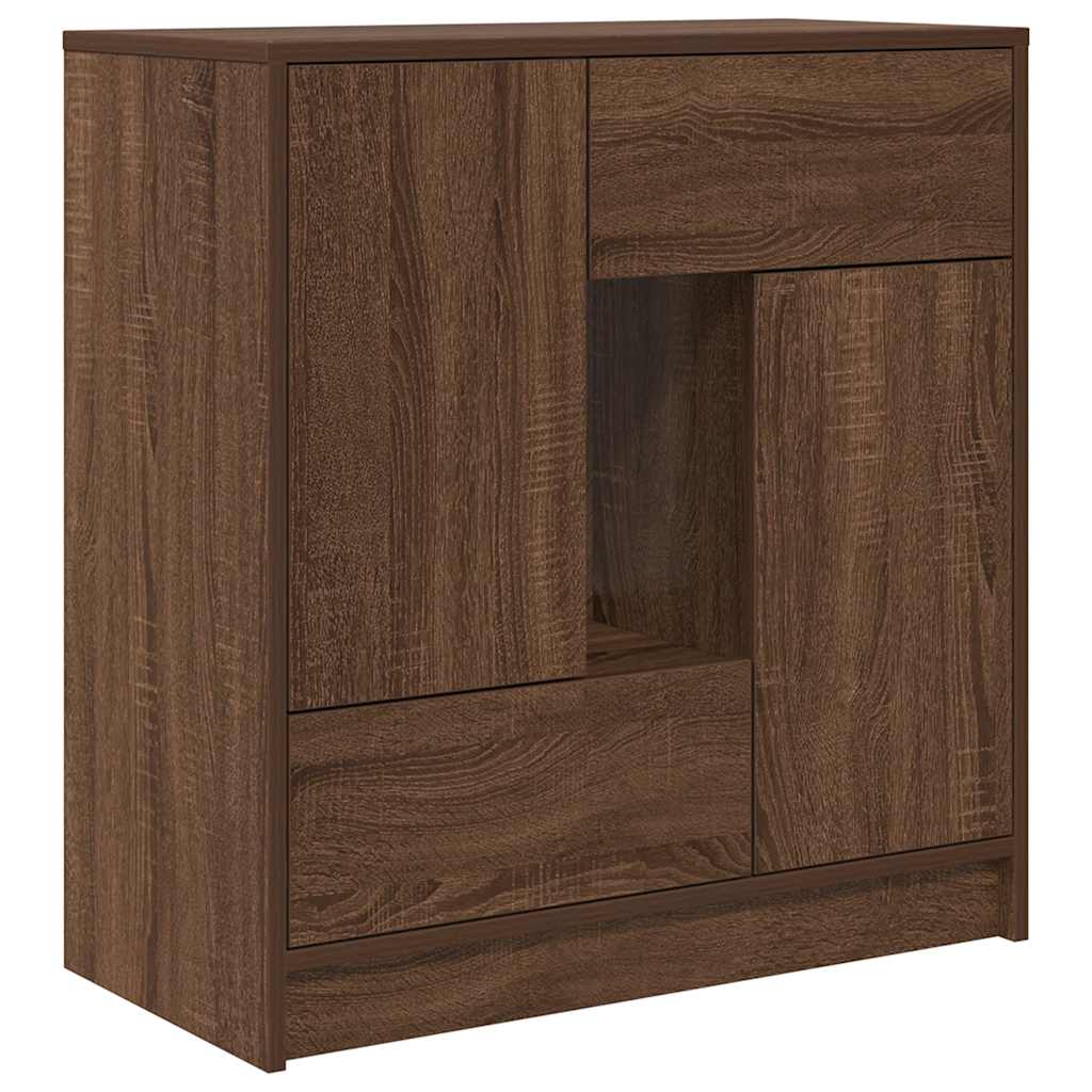 vidaXL Credenza con Cassetti e Ante Rovere Marrone 70,5x34x74,5 cm