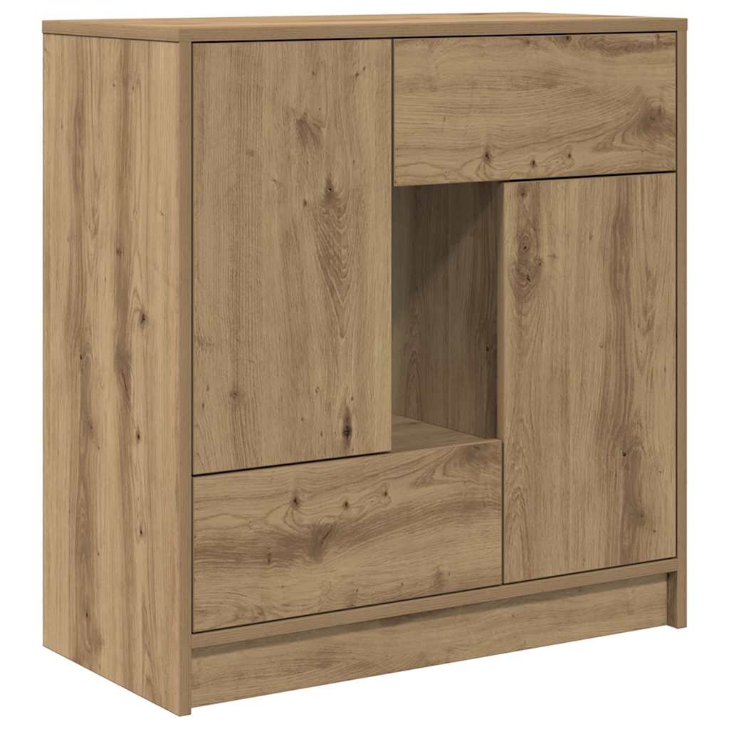 Credenza con Cassetti e Ante Rovere Artigianale 70,5x34x74,5 cm