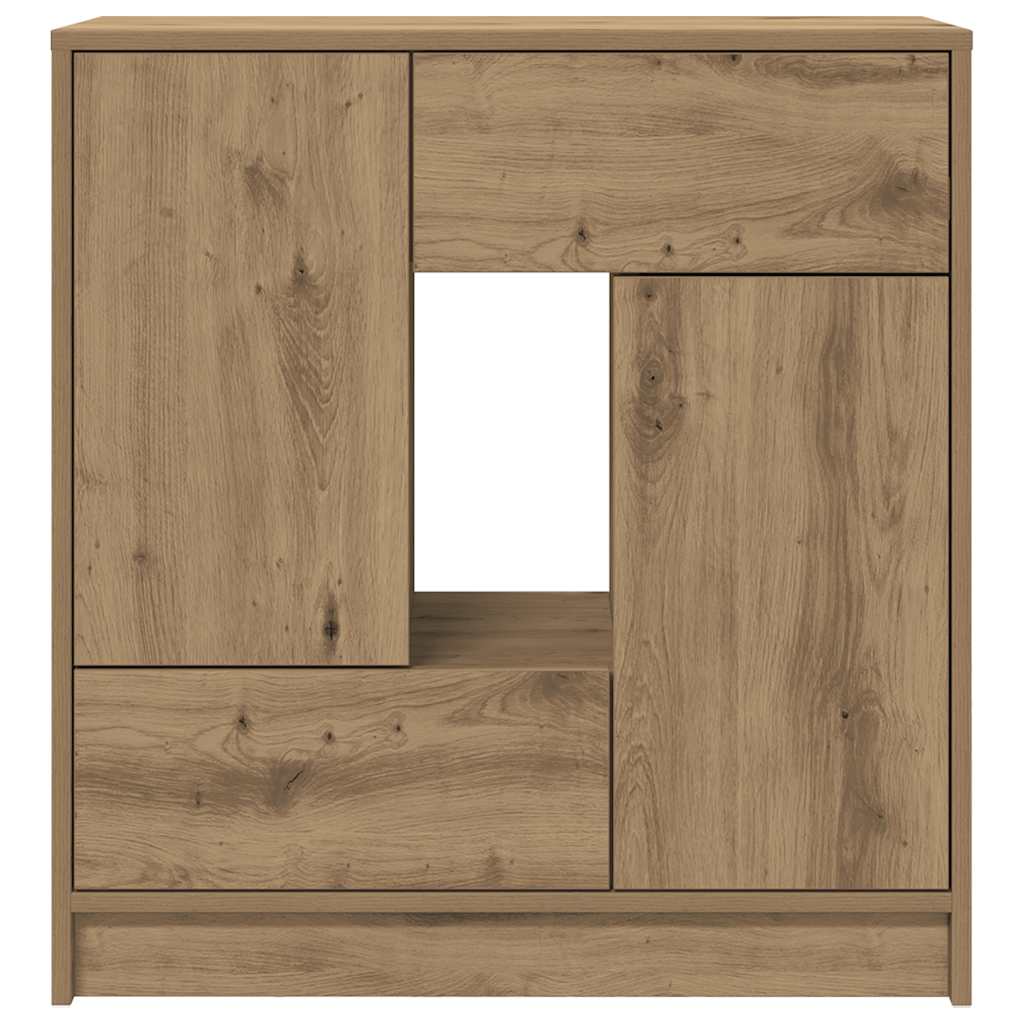 Credenza con Cassetti e Ante Rovere Artigianale 70,5x34x74,5 cm 861849