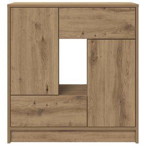 Credenza con Cassetti e Ante Rovere Artigianale 70,5x34x74,5 cm