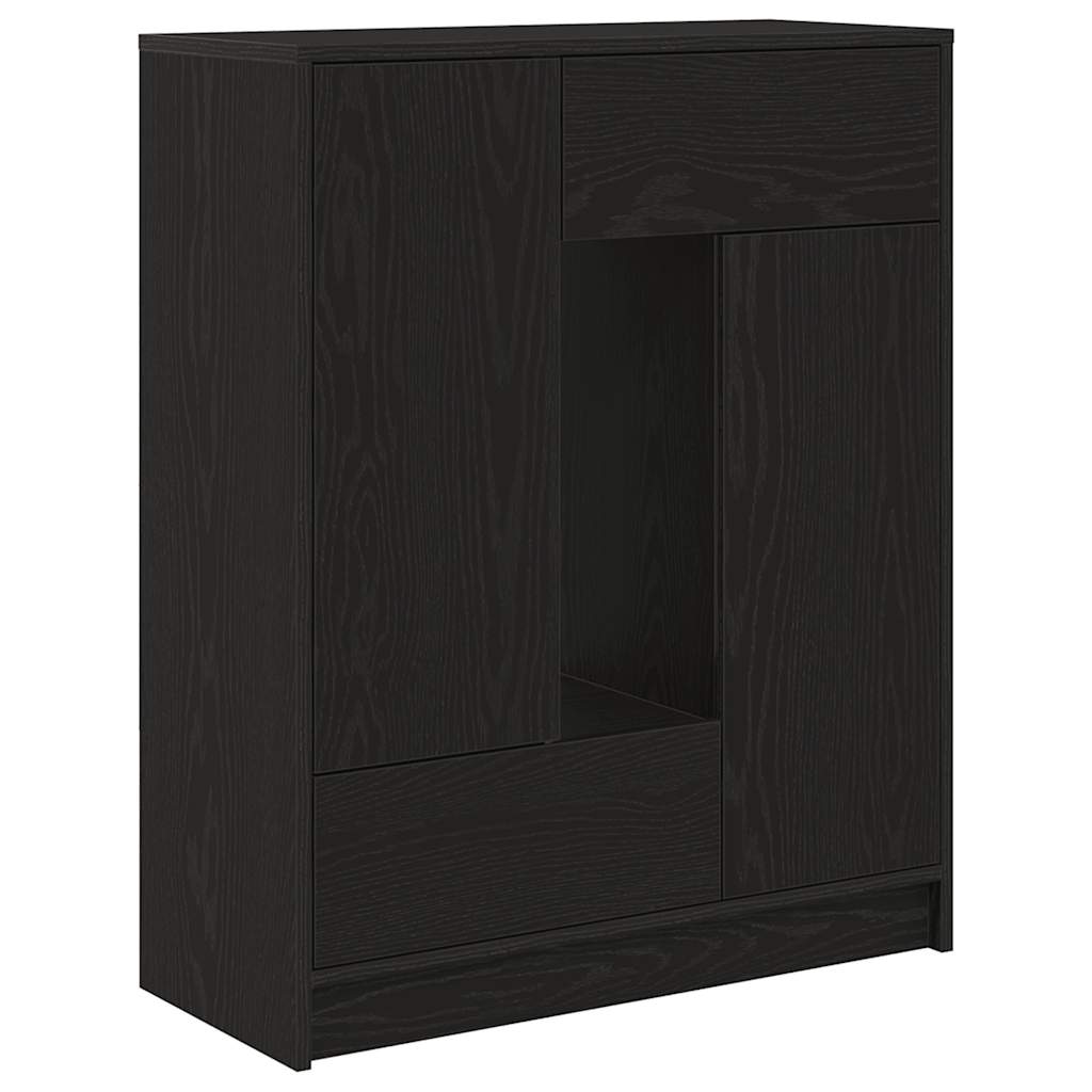 vidaXL Credenza con Cassetti e Ante Rovere Nero 73x31x90 cm