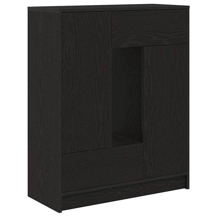 vidaXL Credenza con Cassetti e Ante Rovere Nero 73x31x90 cm