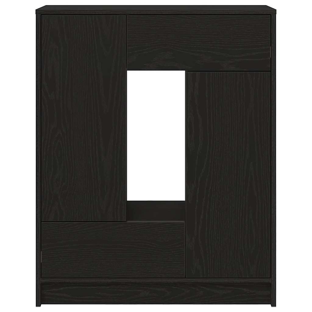 vidaXL Credenza con Cassetti e Ante Rovere Nero 73x31x90 cm