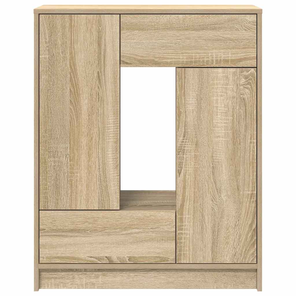 Credenza con Cassetti e Ante-Buffet-Armadio da cucina Rovere Sonoma 73x31x90 cm