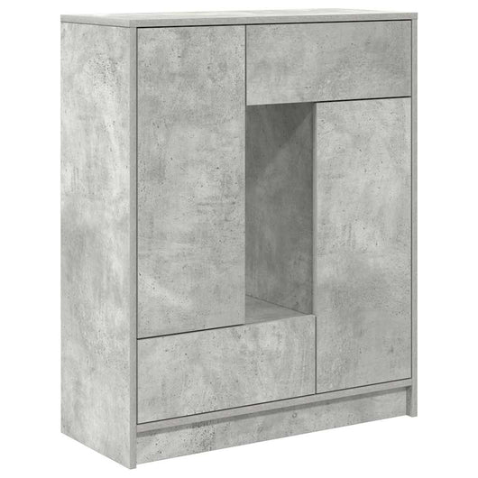 Credenza con Cassetti e Ante Grigio Cemento 73x31x90 cm 861853