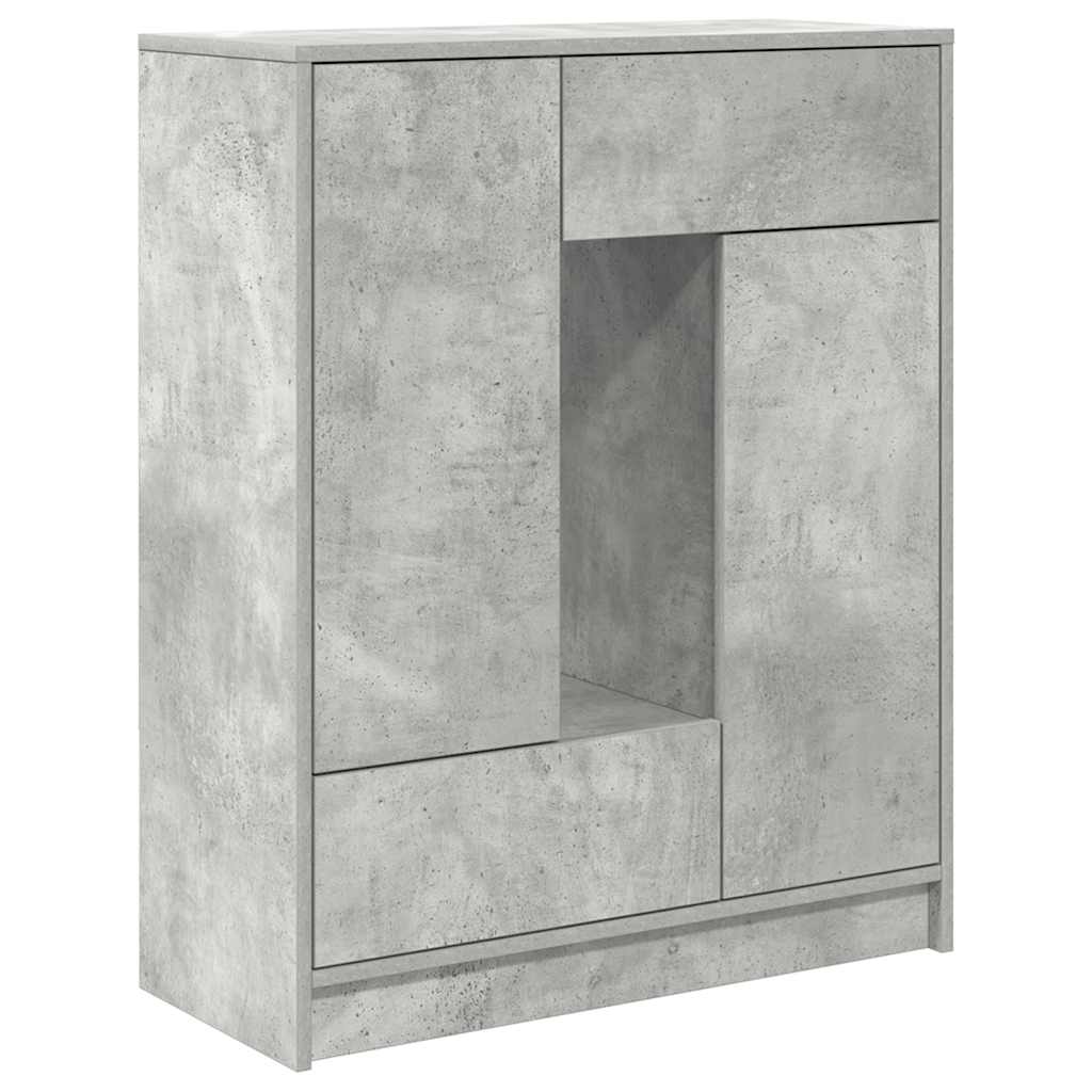 vidaXL Credenza con Cassetti e Ante Grigio Cemento 73x31x90 cm