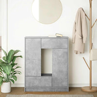 Credenza con Cassetti e Ante Grigio Cemento 73x31x90 cm 861853