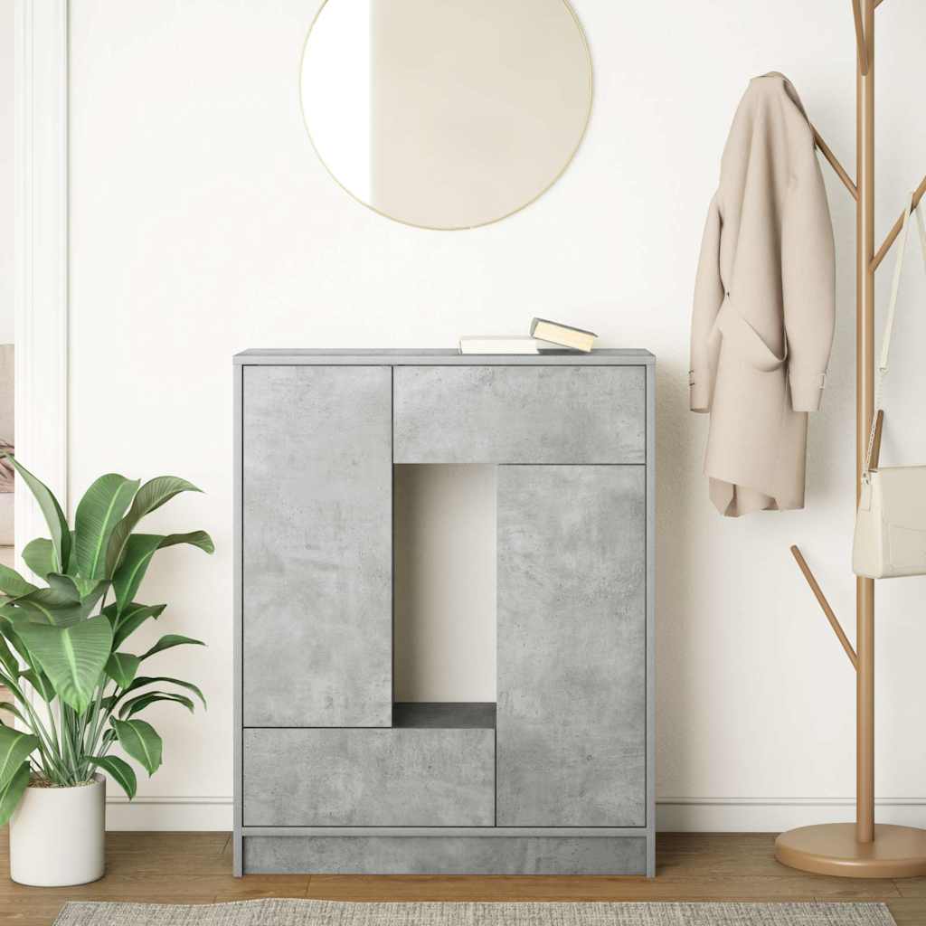 vidaXL Credenza con Cassetti e Ante Grigio Cemento 73x31x90 cm