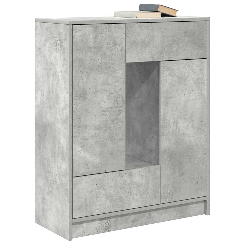 Credenza con Cassetti e Ante Grigio Cemento 73x31x90 cm 861853