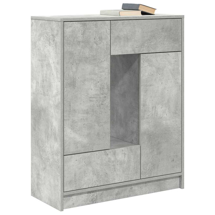 Credenza con Cassetti e Ante Grigio Cemento 73x31x90 cm 861853
