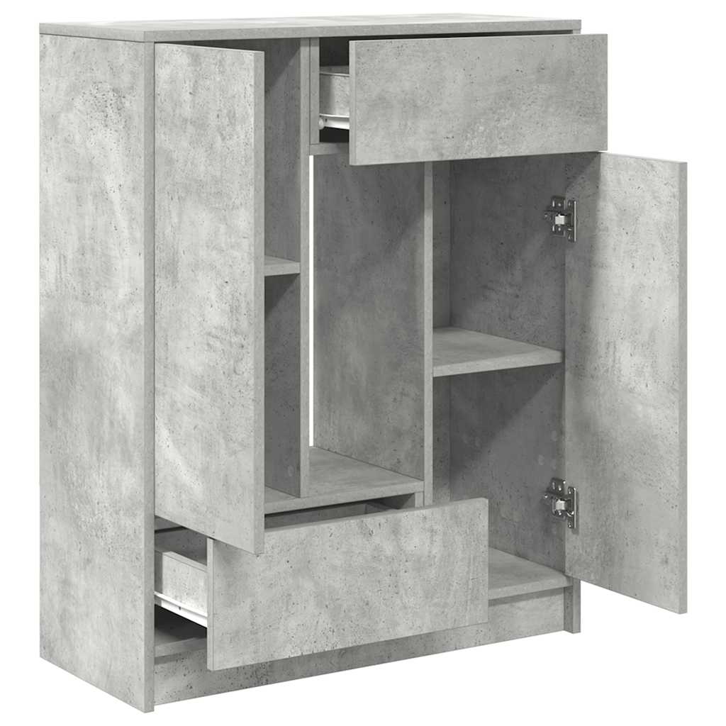Credenza con Cassetti e Ante Grigio Cemento 73x31x90 cm 861853