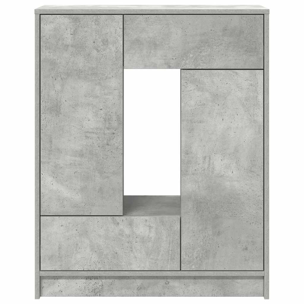 Credenza con Cassetti e Ante Grigio Cemento 73x31x90 cm 861853
