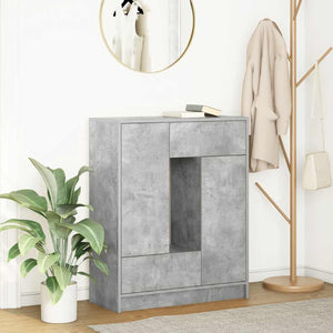 Credenza con Cassetti e Ante Grigio Cemento 73x31x90 cm 861853