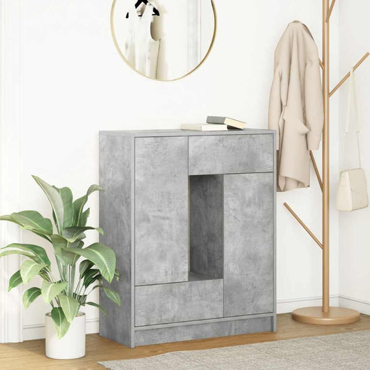 Credenza con Cassetti e Ante Grigio Cemento 73x31x90 cm 861853