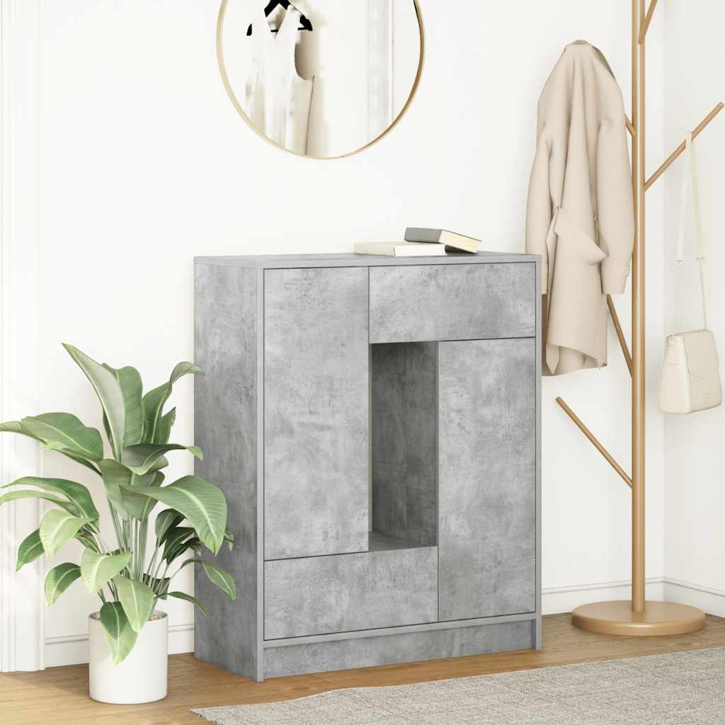 vidaXL Credenza con Cassetti e Ante Grigio Cemento 73x31x90 cm